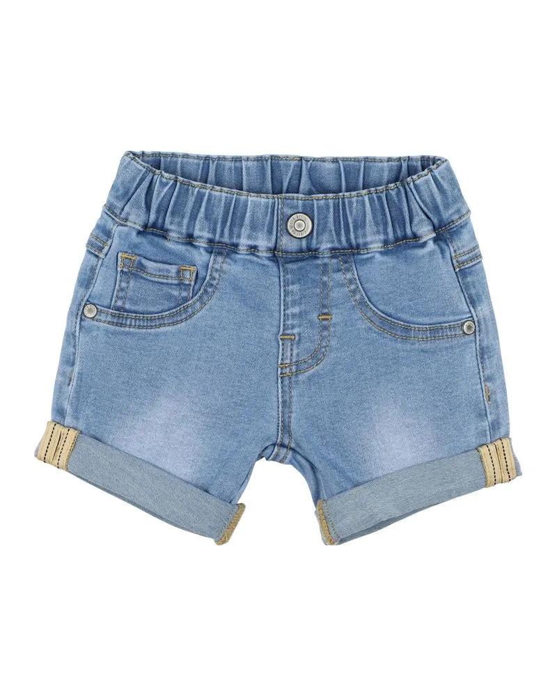 Fox & Finch - Racer Denim Shorts - Mid Blue