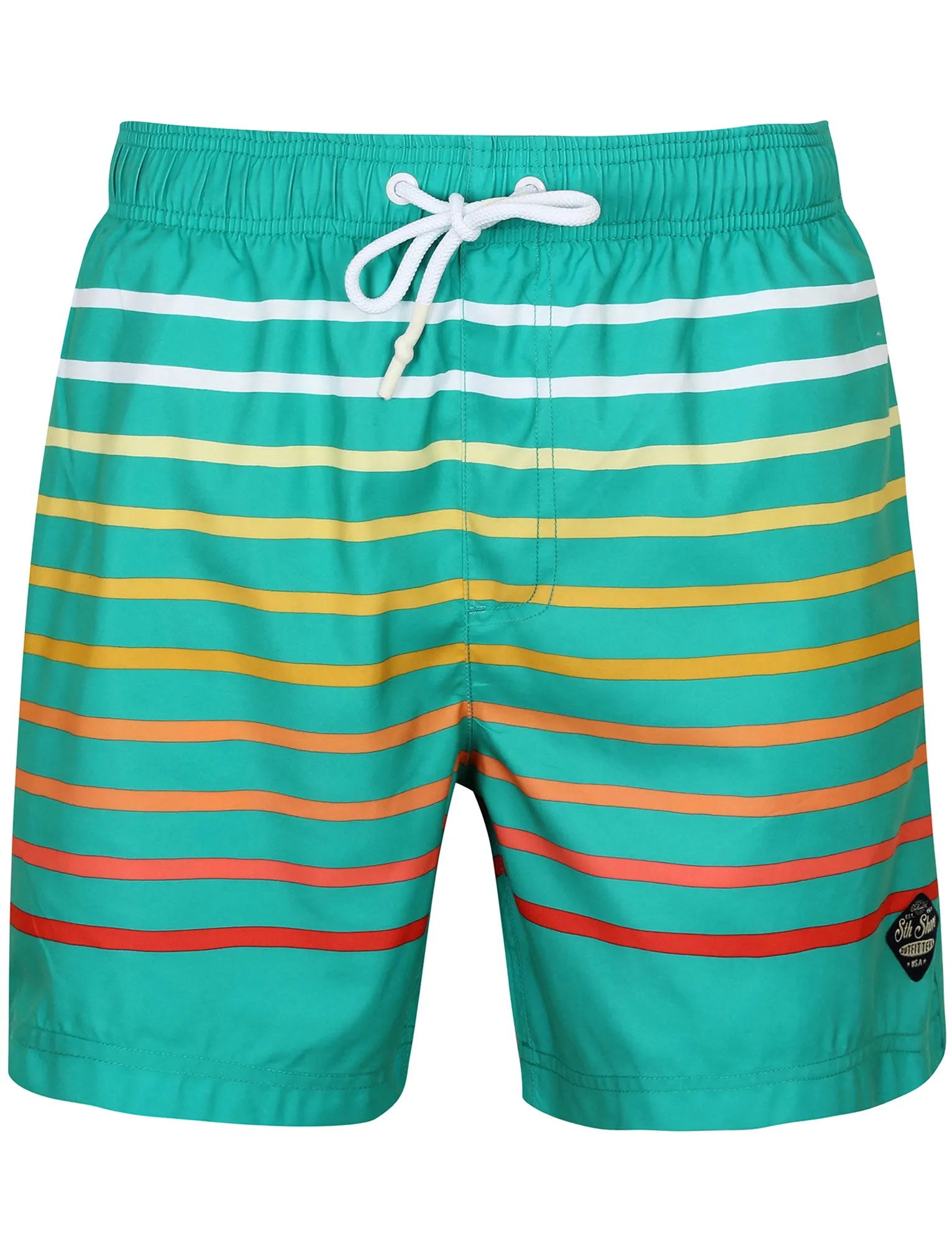 Freemason Ombre Striped Swim Shorts in Veridis Green - South Shore