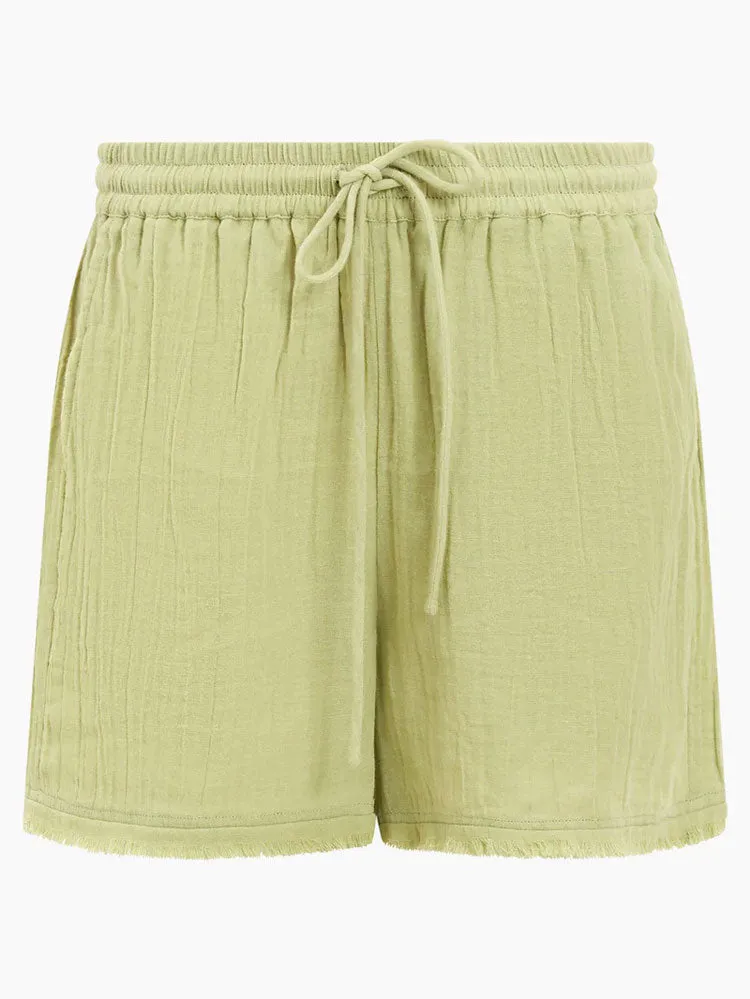 Great Plains Fray Edge Detail Shorts Kiwi