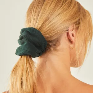 Green Corduroy Hair Scrunchie