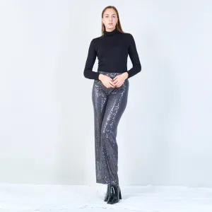 High-waisted sequin pants wholesale