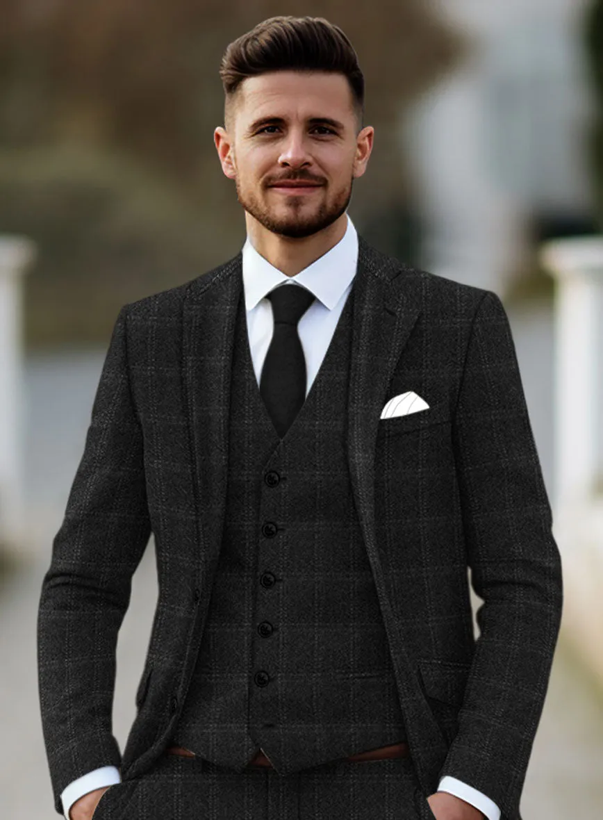 Highlander Charcoal Windowpane Tweed Suit