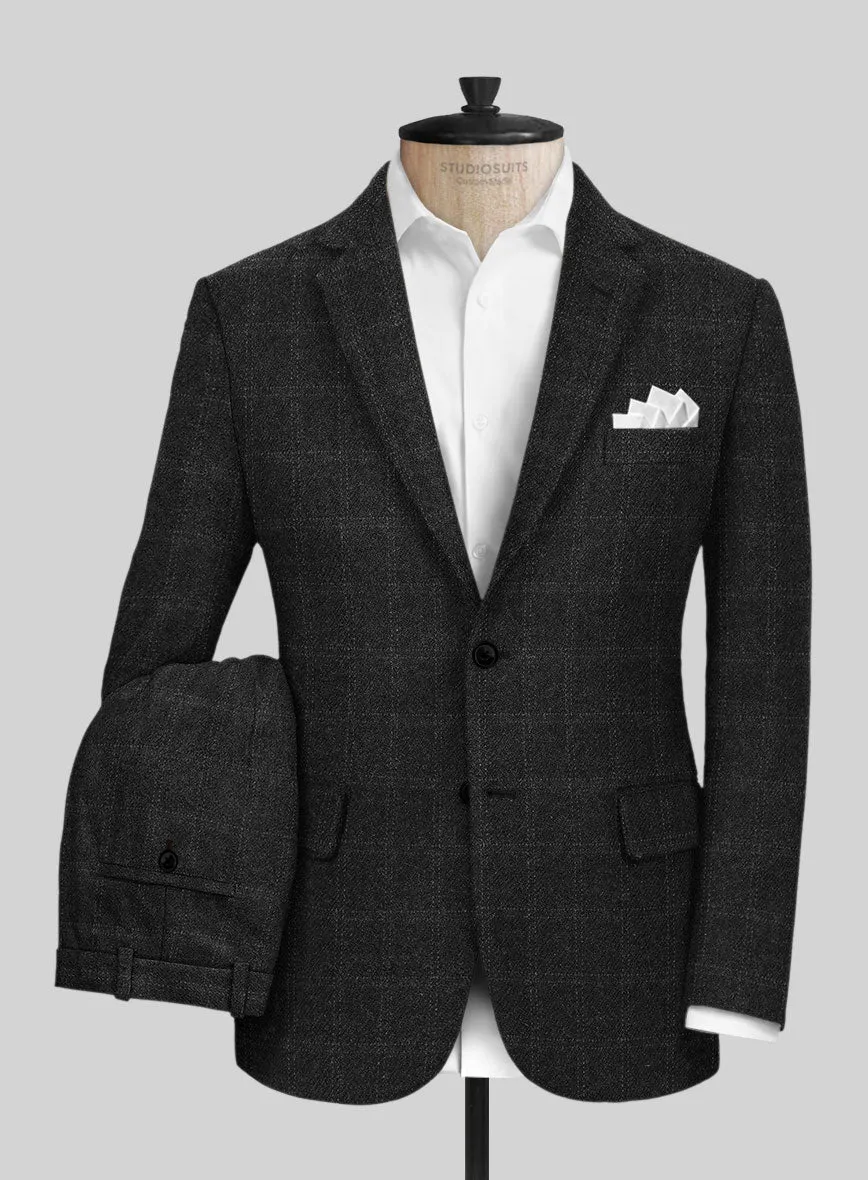 Highlander Charcoal Windowpane Tweed Suit