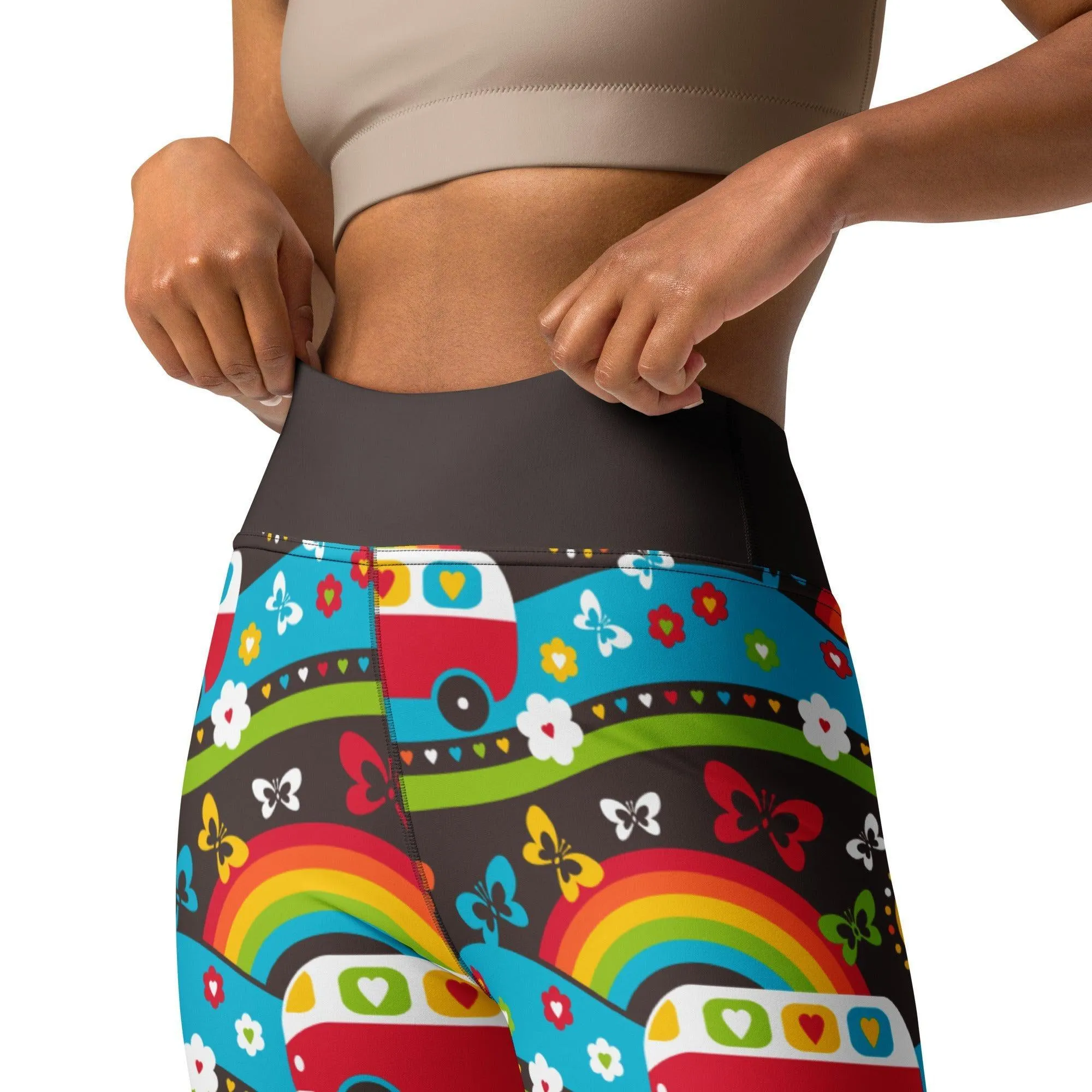 HIPPIE DAY rainbow -2- Yoga Leggings