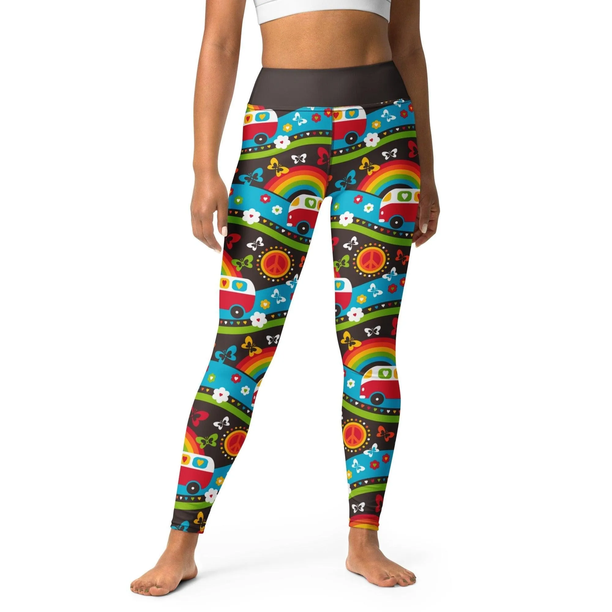 HIPPIE DAY rainbow -2- Yoga Leggings