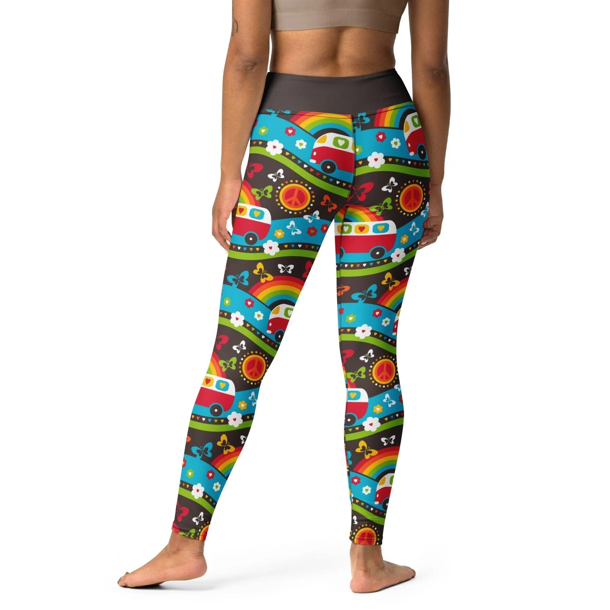 HIPPIE DAY rainbow -2- Yoga Leggings