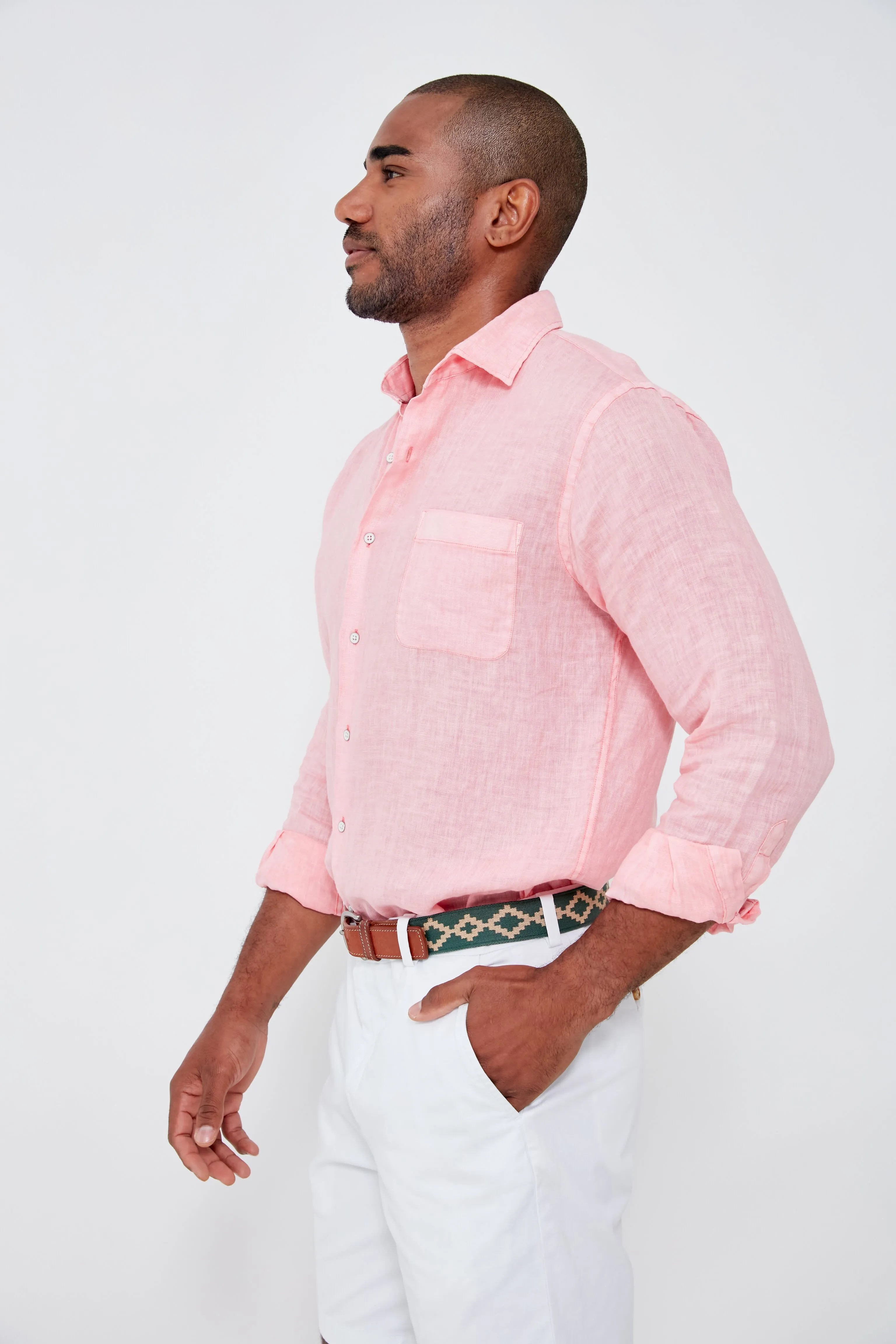 Honeysuckle Coastal Garment Dyed Linen Sport Shirt