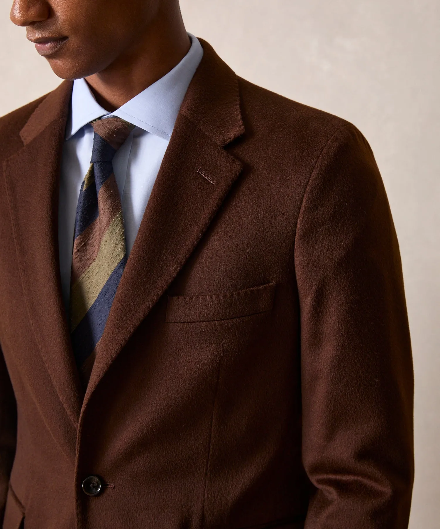 Italian Cashmere Sutton Jacket in Chocolate