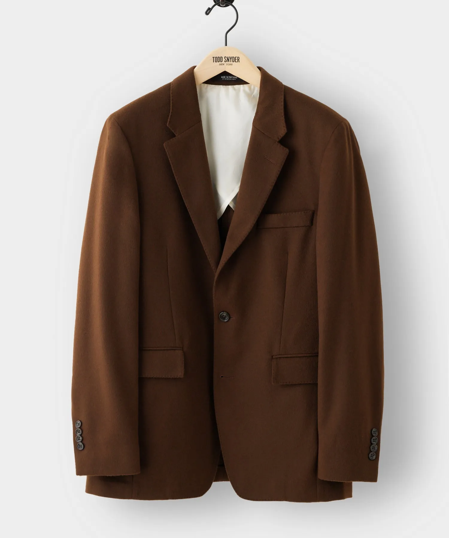 Italian Cashmere Sutton Jacket in Chocolate