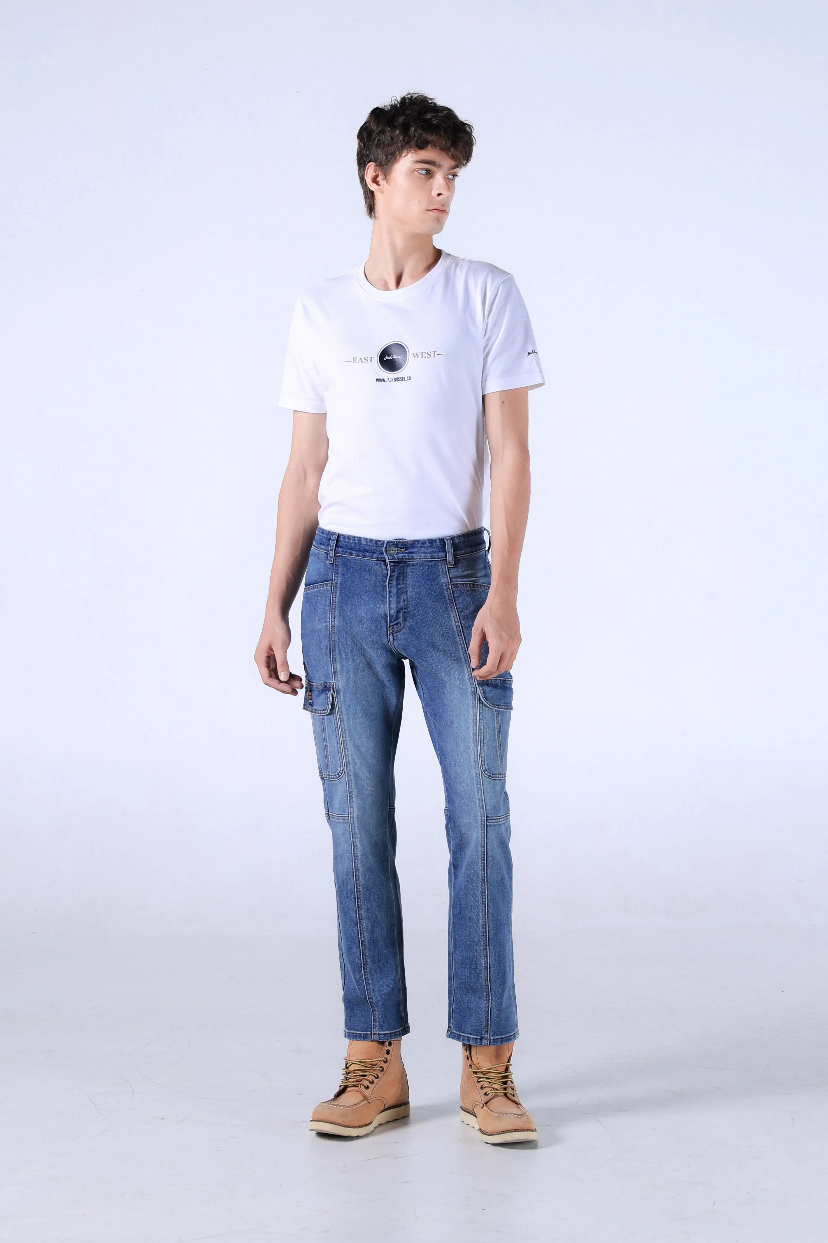 Jack Russel - Men Cargo Jeans - Handwerk J-DEPT/LB Slim Fit Light Blue