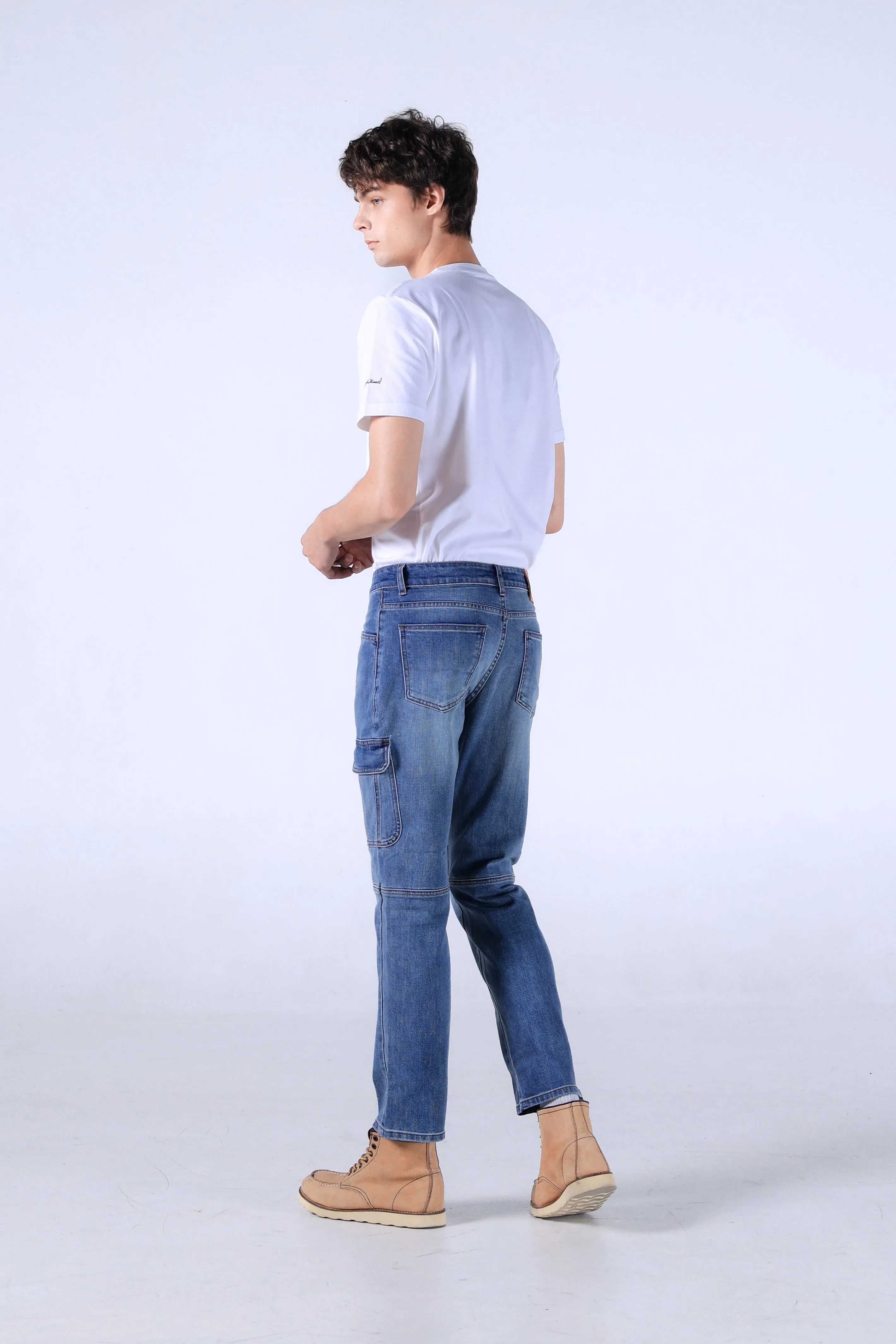 Jack Russel - Men Cargo Jeans - Handwerk J-DEPT/LB Slim Fit Light Blue