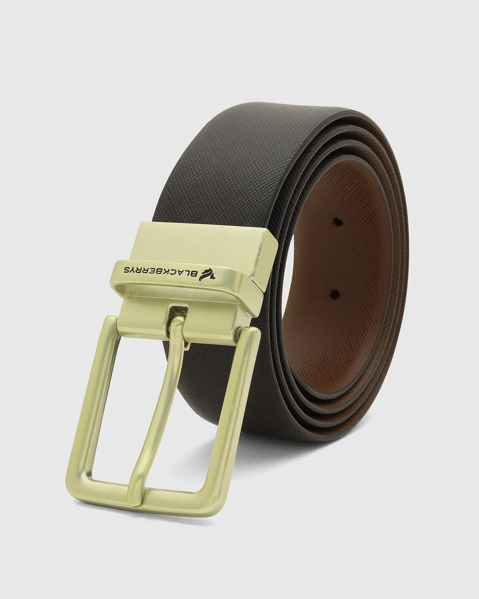 Leather Reversible Black & Tan Textured Belt - Thorn