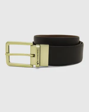 Leather Reversible Black & Tan Textured Belt - Thorn