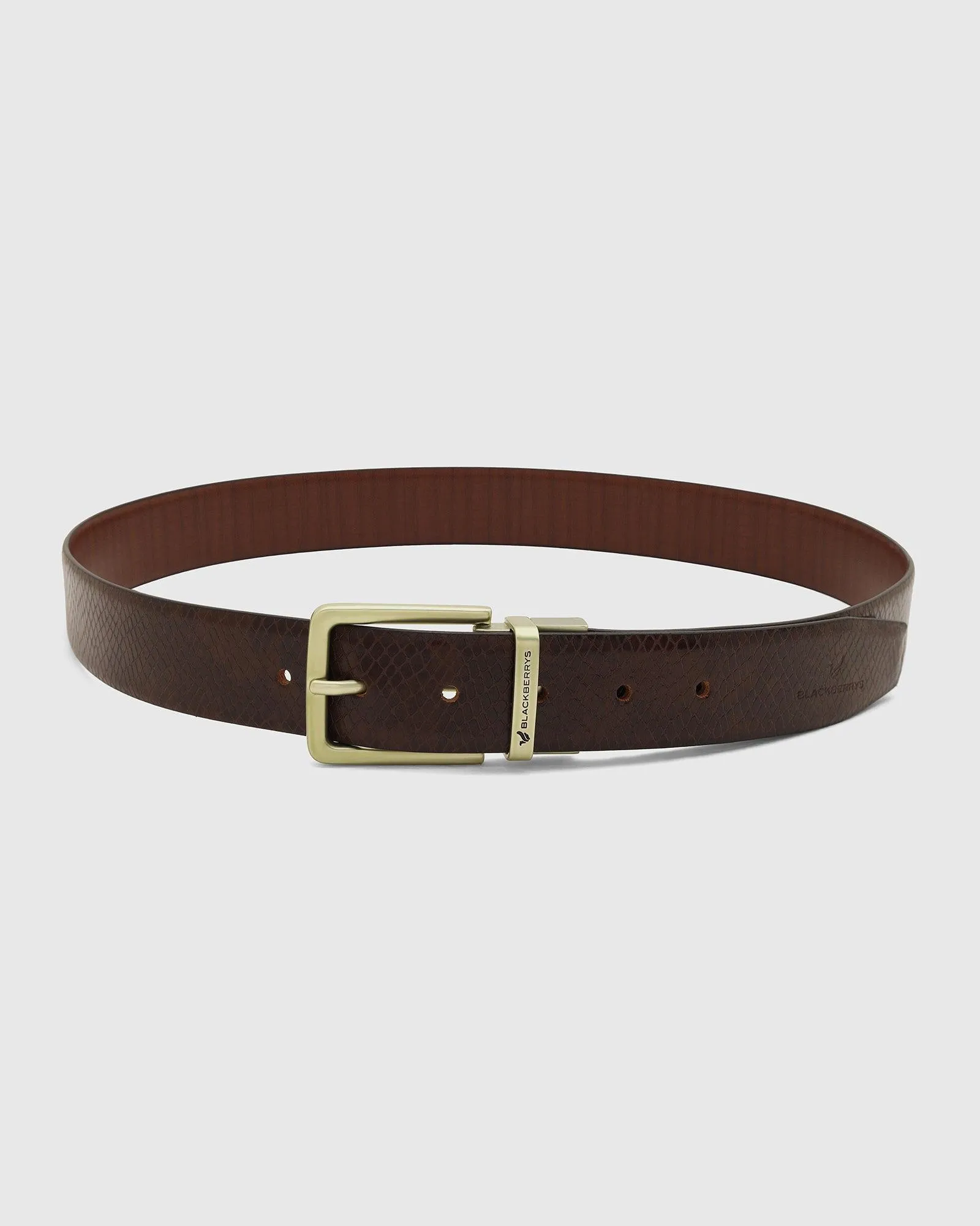 Leather Reversible Brown & Tan Textured Belt - Tris