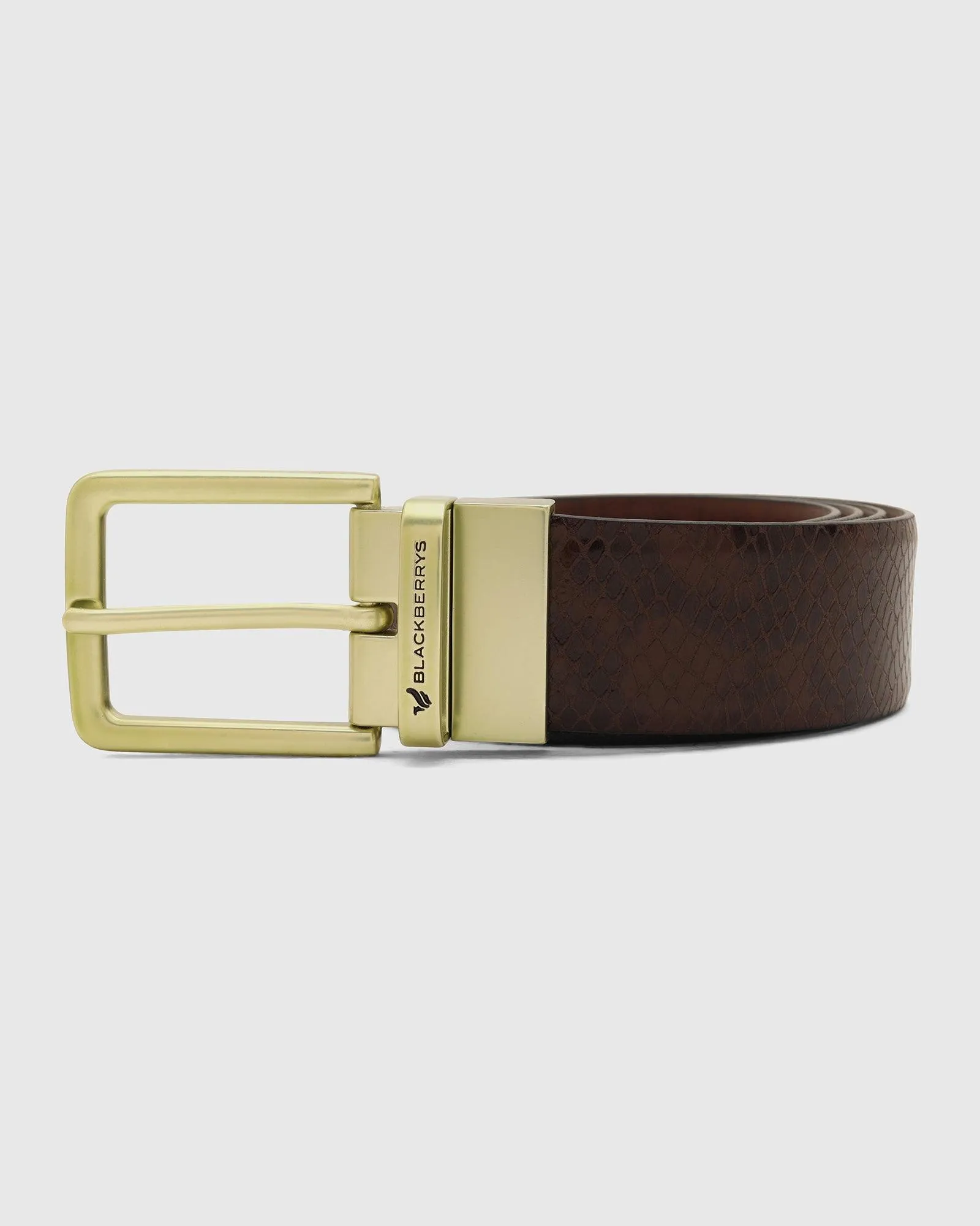 Leather Reversible Brown & Tan Textured Belt - Tris