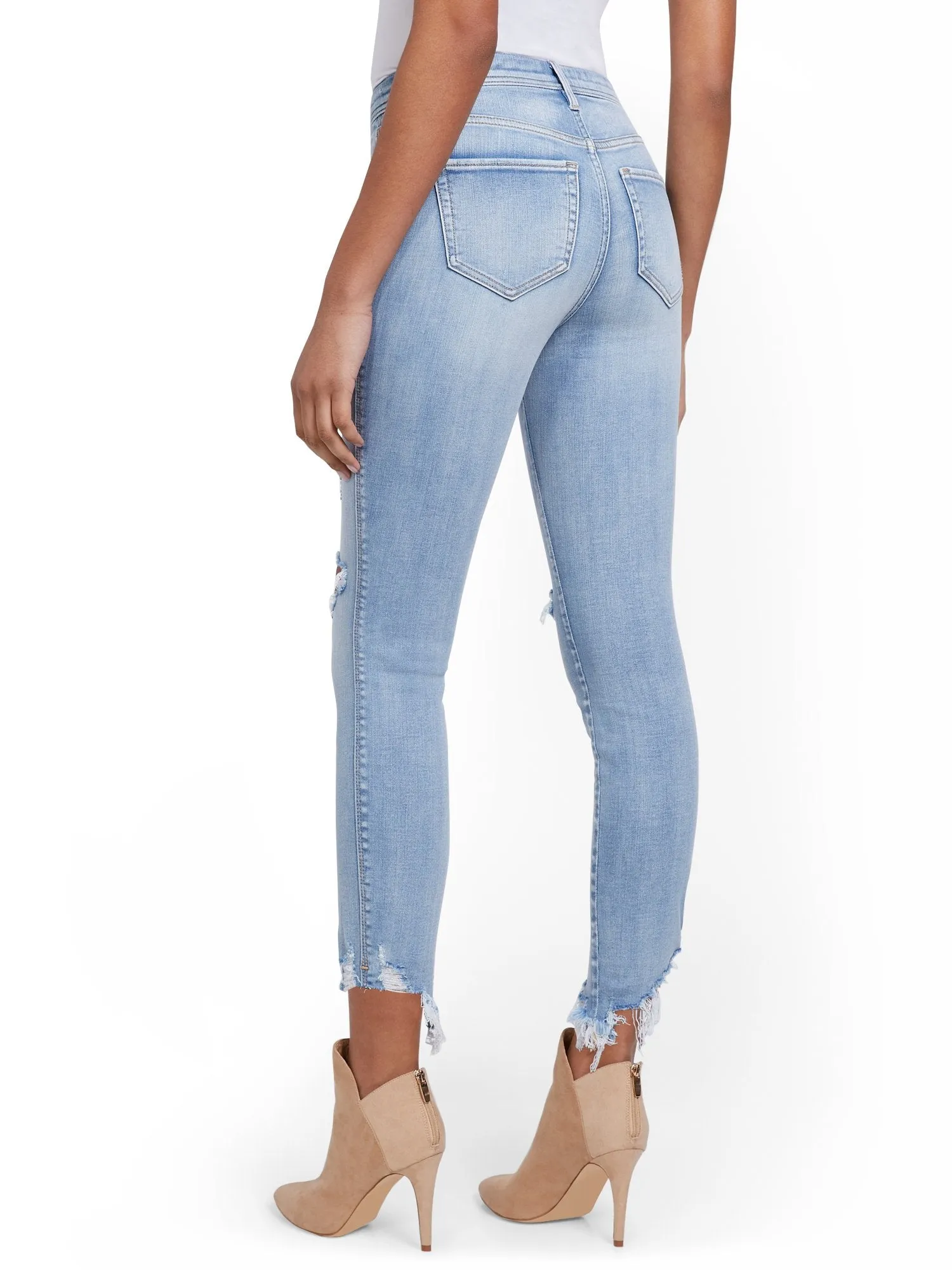 Lexi High-Waisted Distressed Super-Skinny Ankle Jeans