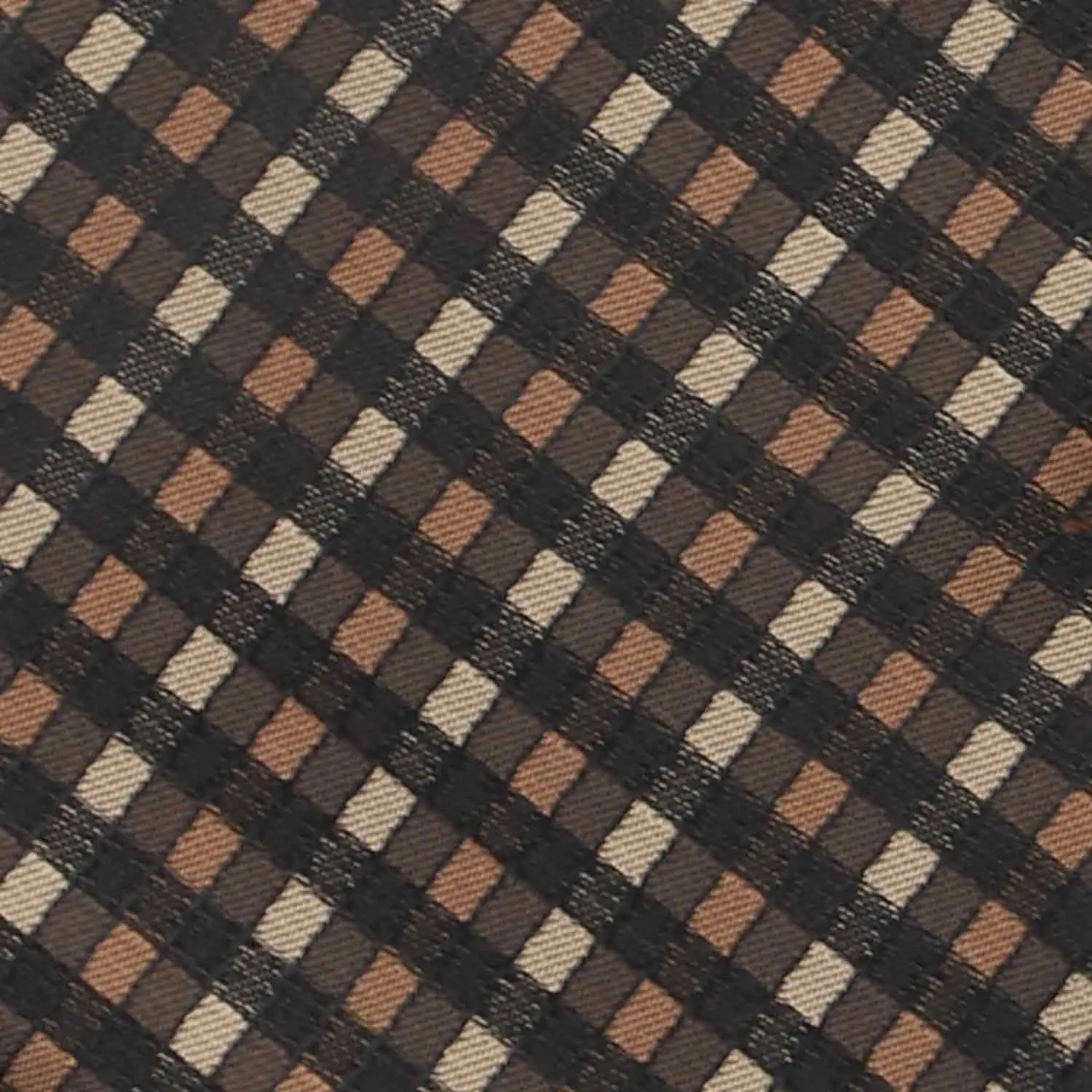 Light Brown George Plaid Slim Necktie, 2.5" Width