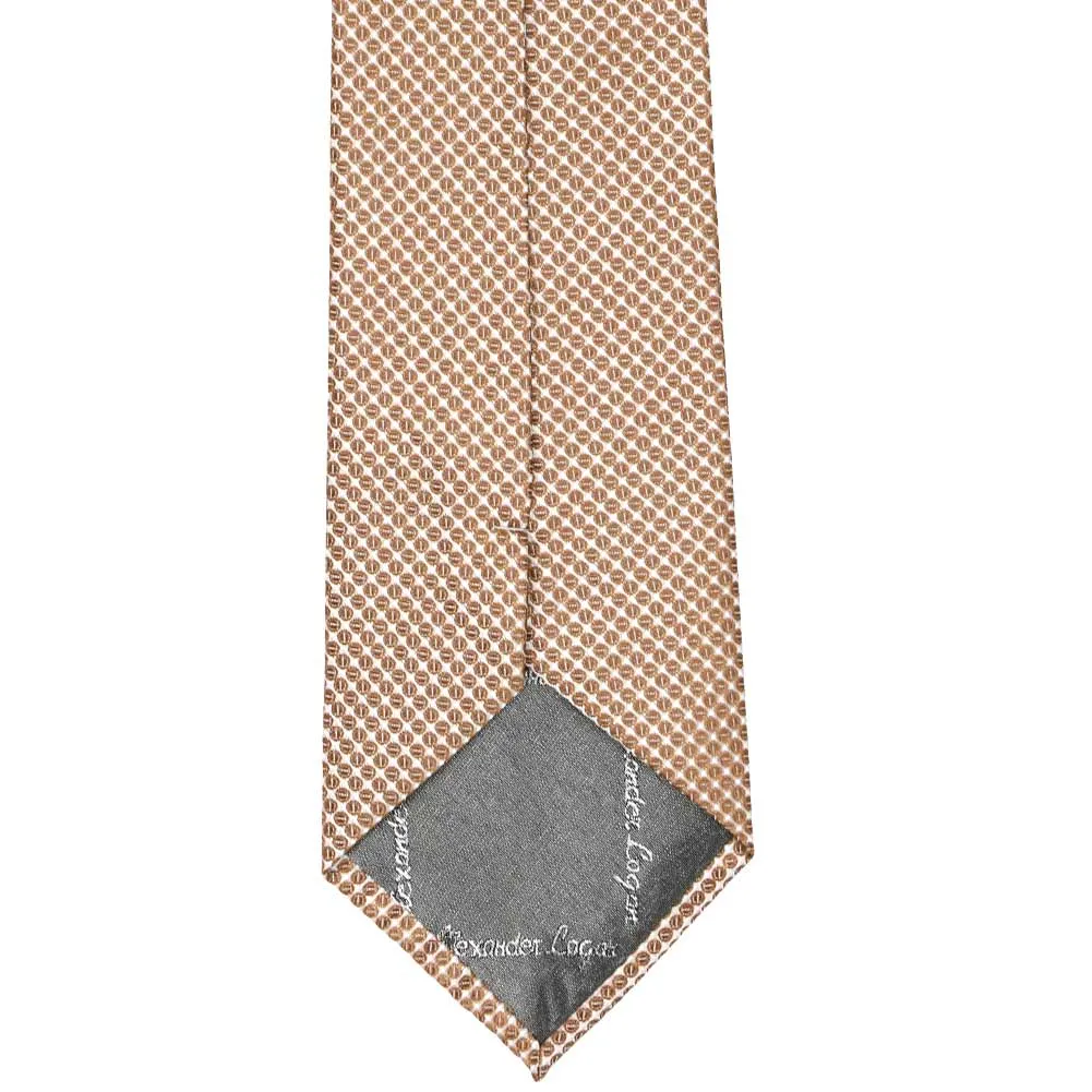 Light Brown Henry Grain Pattern Extra Long Necktie