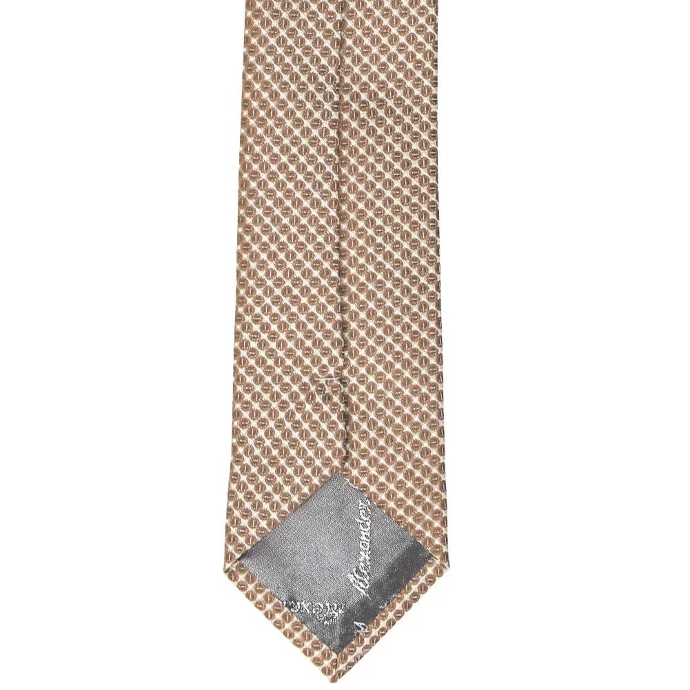 Light Brown Henry Grain Pattern Slim Necktie, 2.5" Width