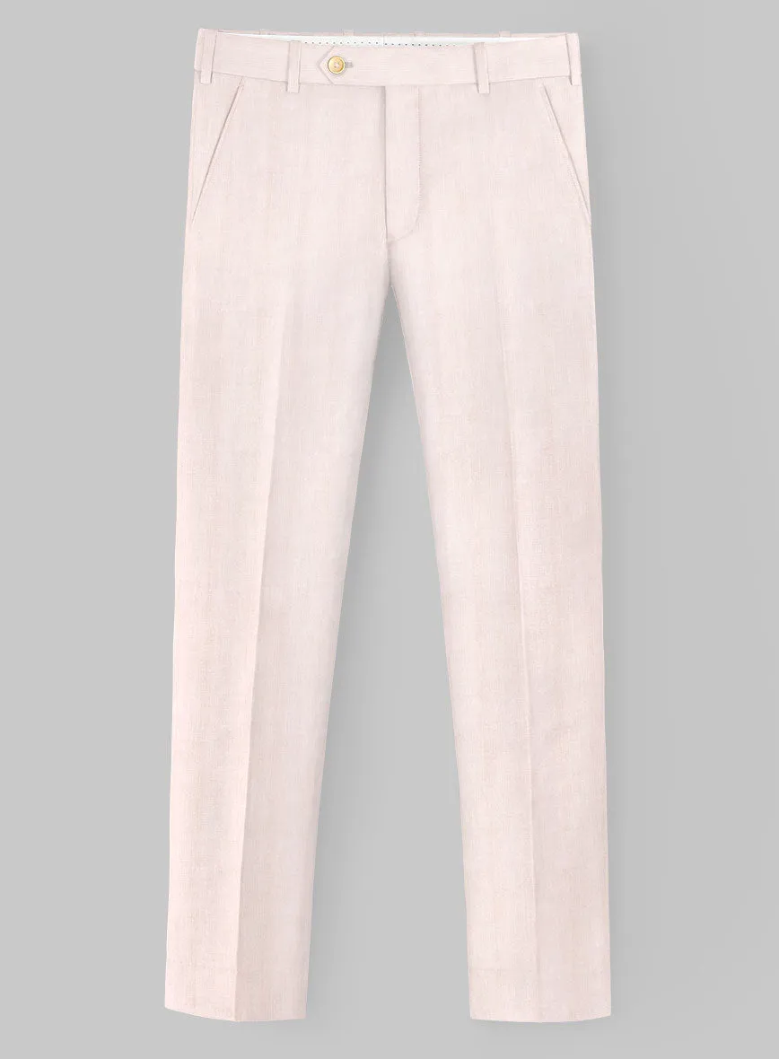 London Loom Pink Herringbone Wool Silk Linen Suit