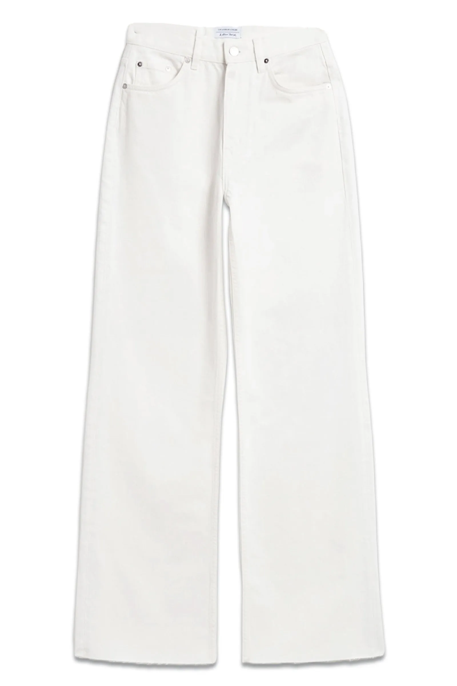 Lova Straight Leg Raw Hem Jeans In White Light