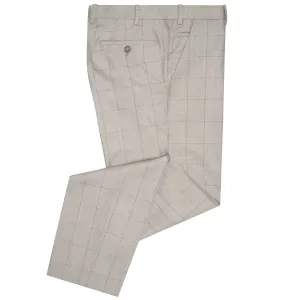 Lucian Windowpane Check Suit Trouser - Beige