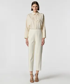 Machka Cigarette Fit Trousers Off White