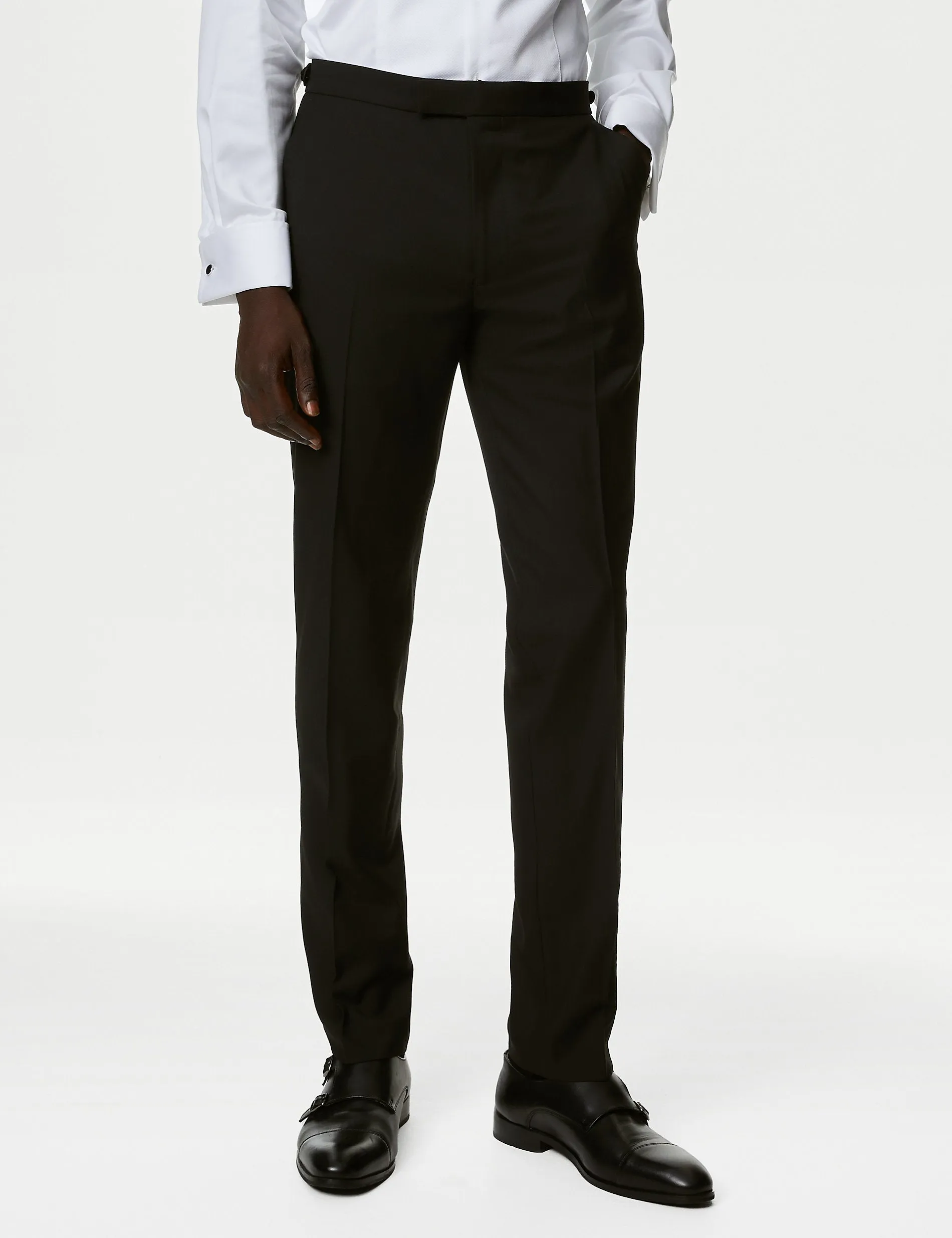 Marks & Spencer Stretch Skinny Tuxedo Pants, Black