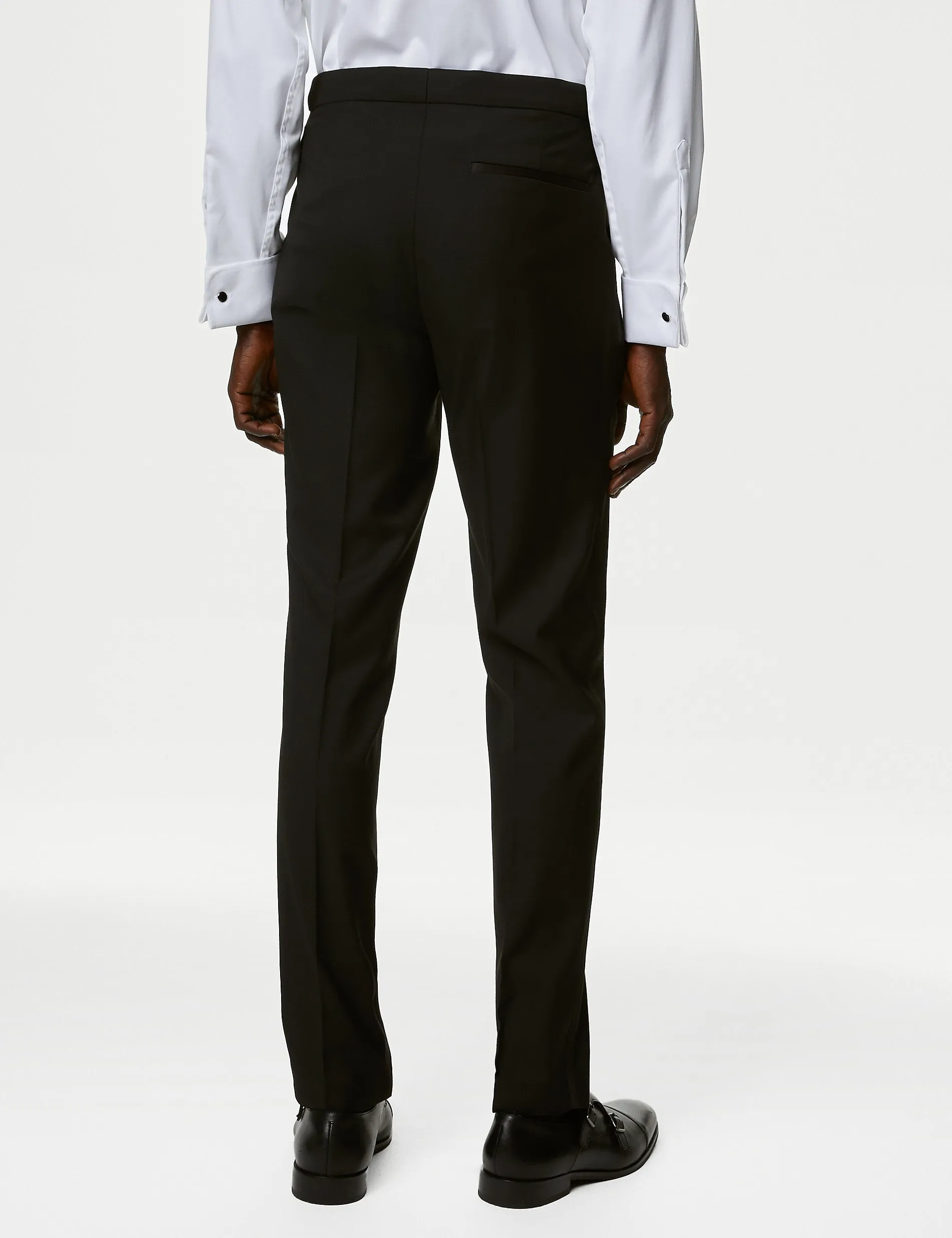 Marks & Spencer Stretch Skinny Tuxedo Pants, Black