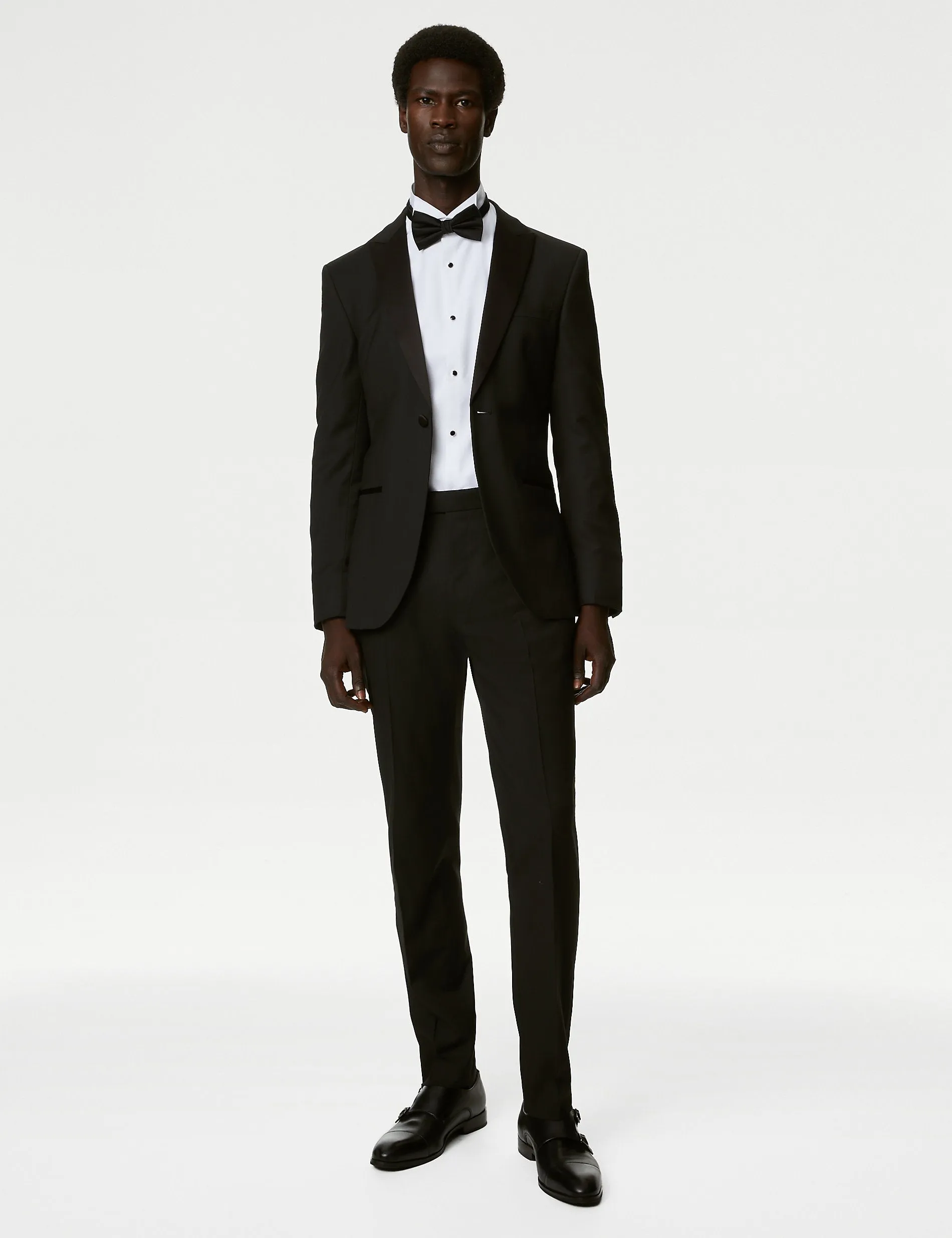 Marks & Spencer Stretch Skinny Tuxedo Pants, Black