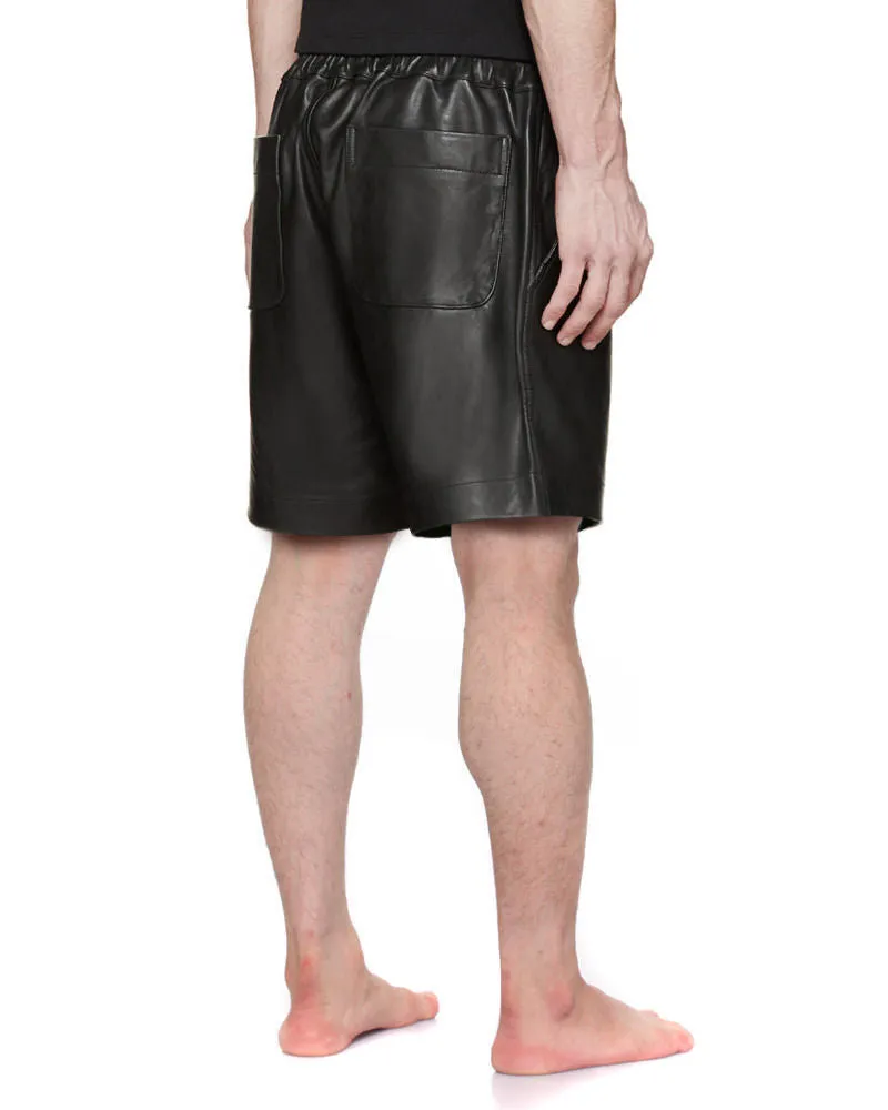 Men's Above Knee Flexible Leather Shorts MH07