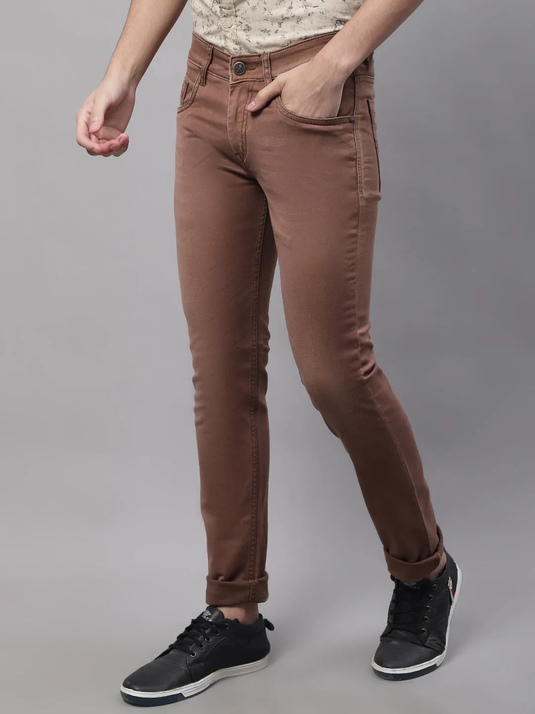 Mens Brown Denim