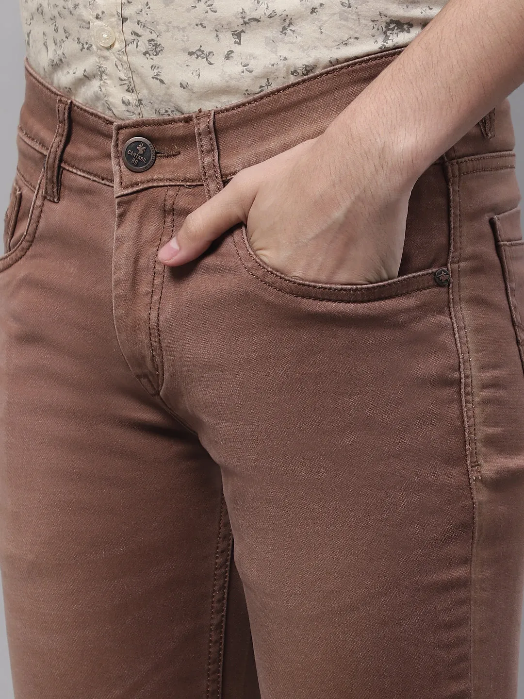 Mens Brown Denim