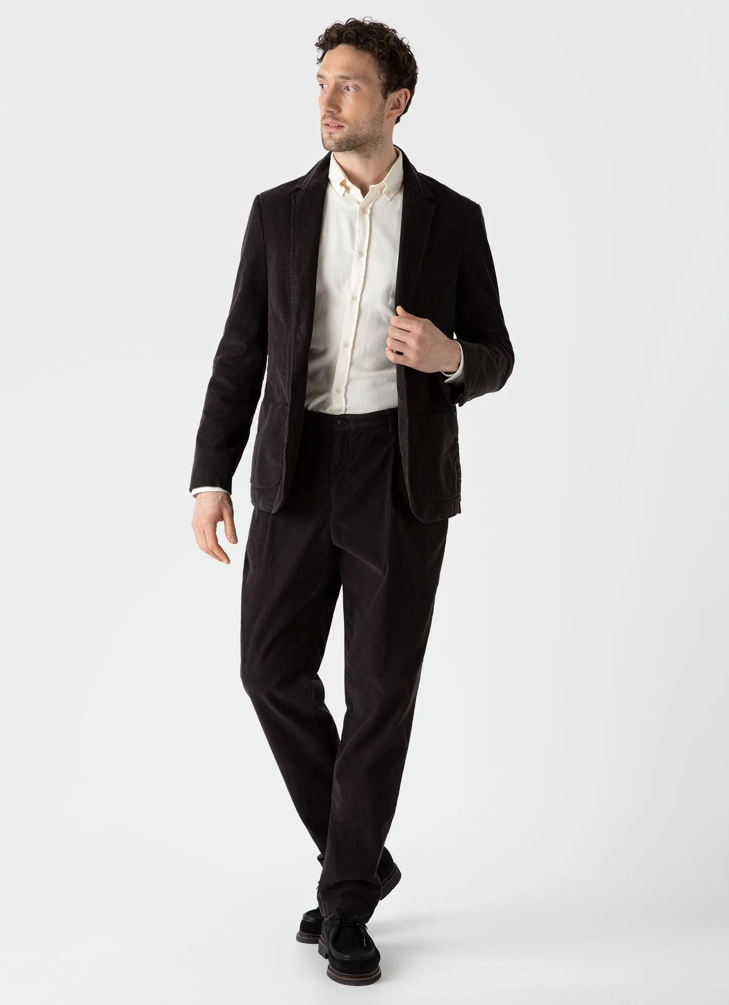 Men's Corduroy Two-Piece Suit in Coffee