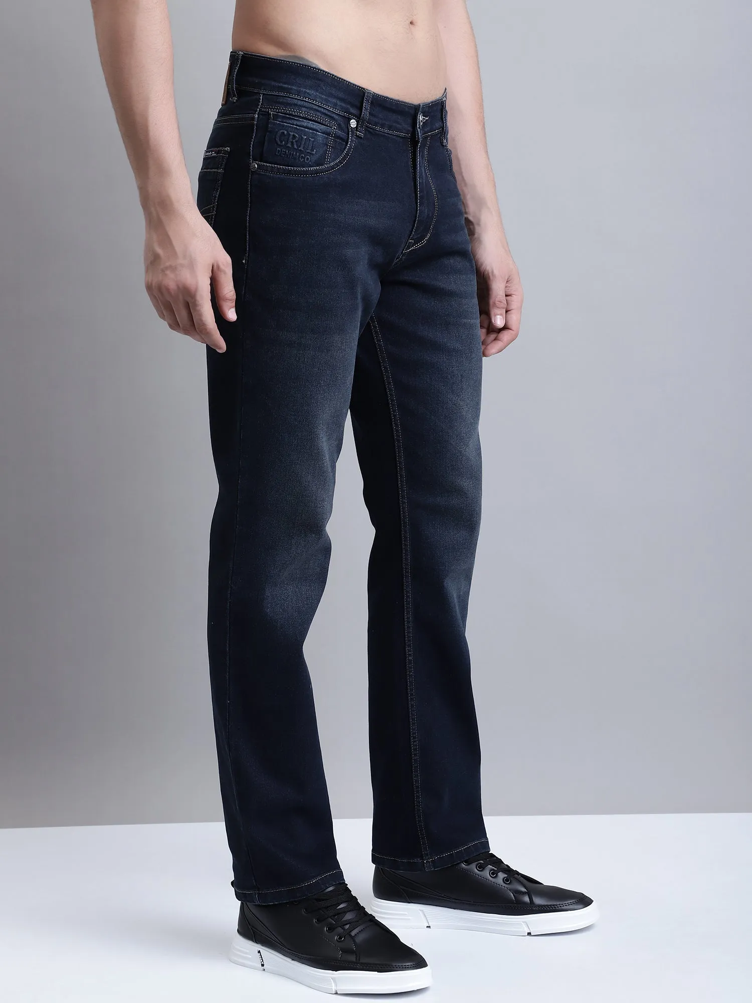 Men's Straight fit Light Fade Dark Blue  Jeans