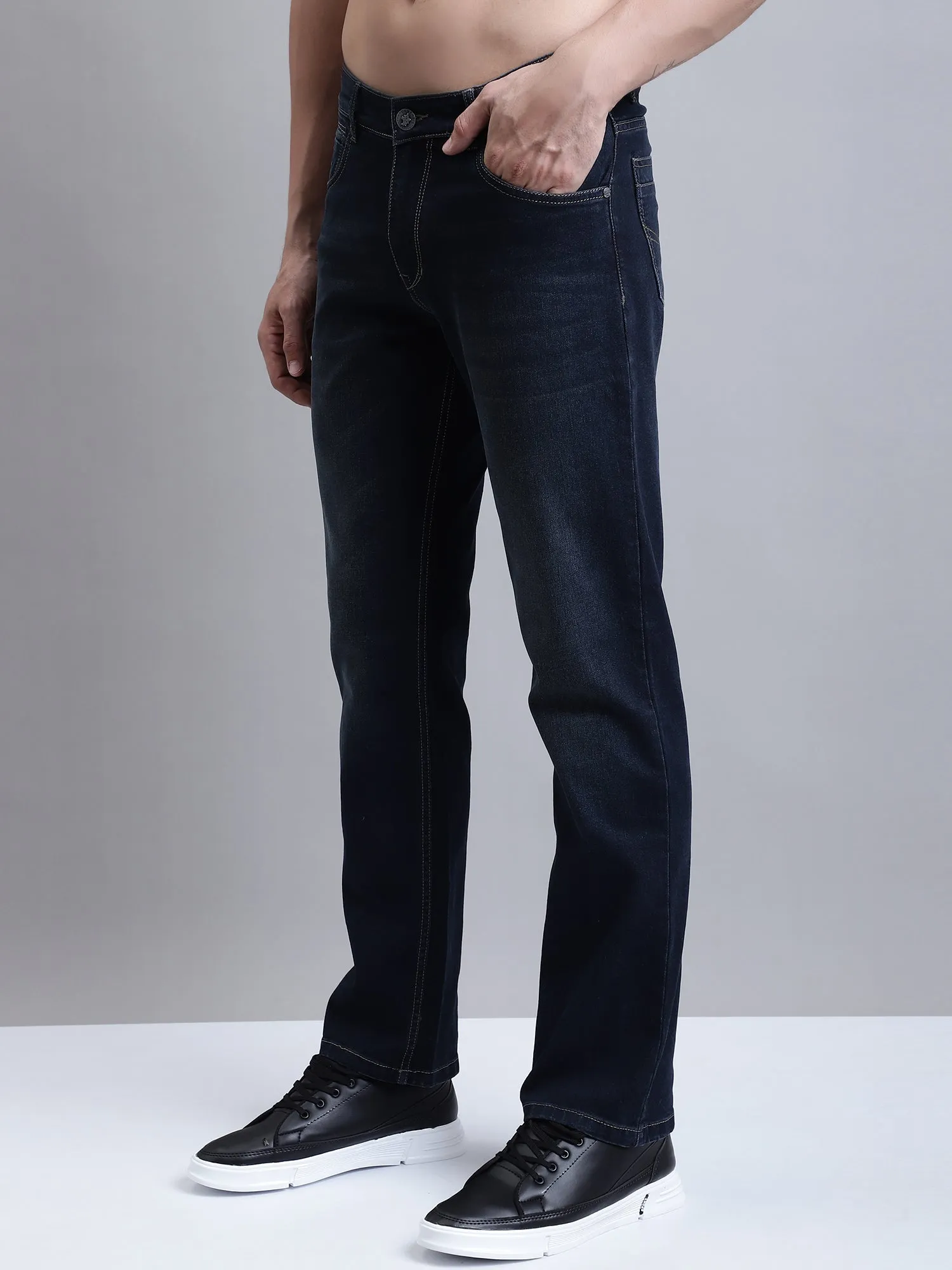 Men's Straight fit Light Fade Dark Blue  Jeans