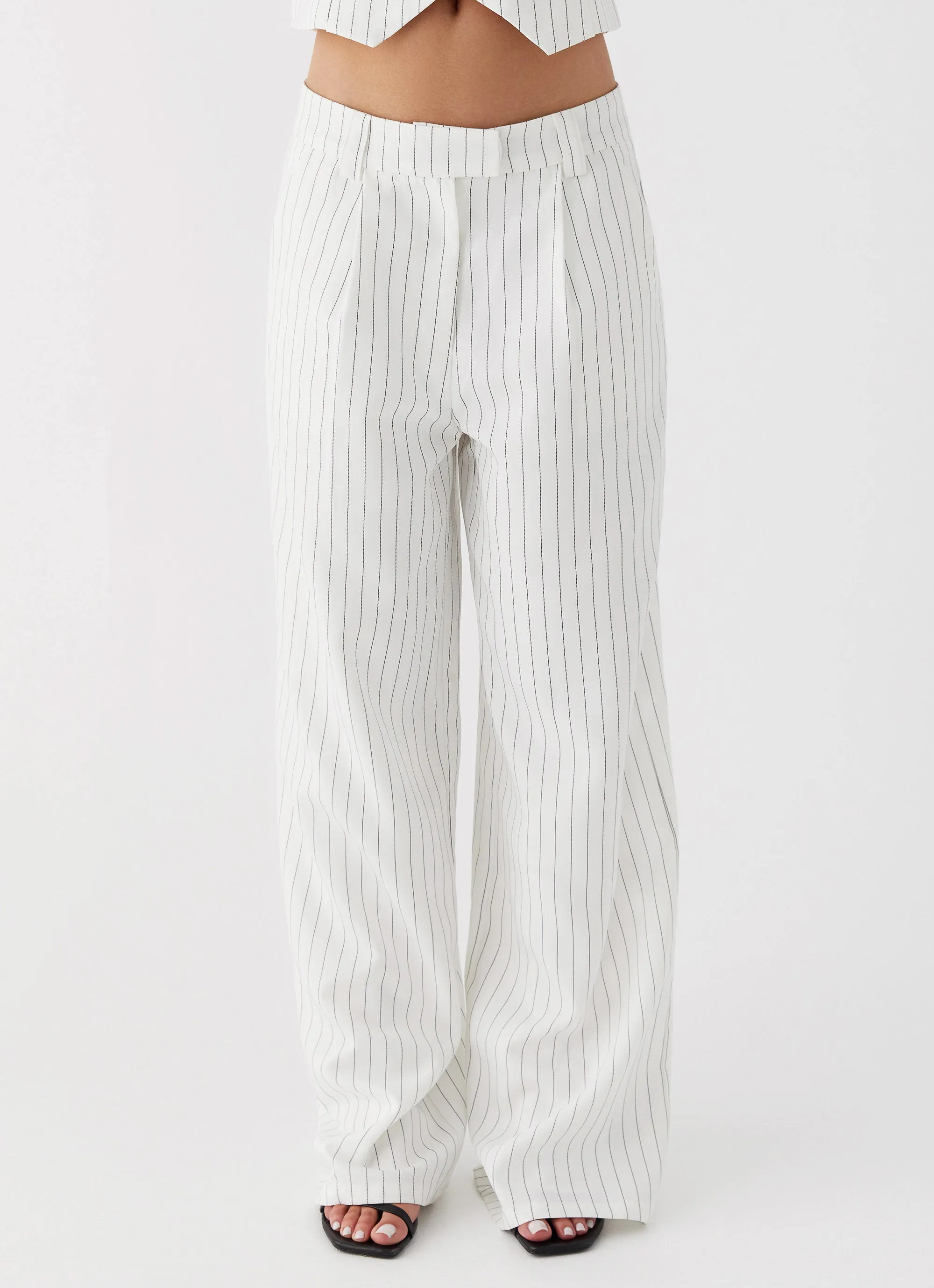 Midnight City Suit Pants - White Pinstripe