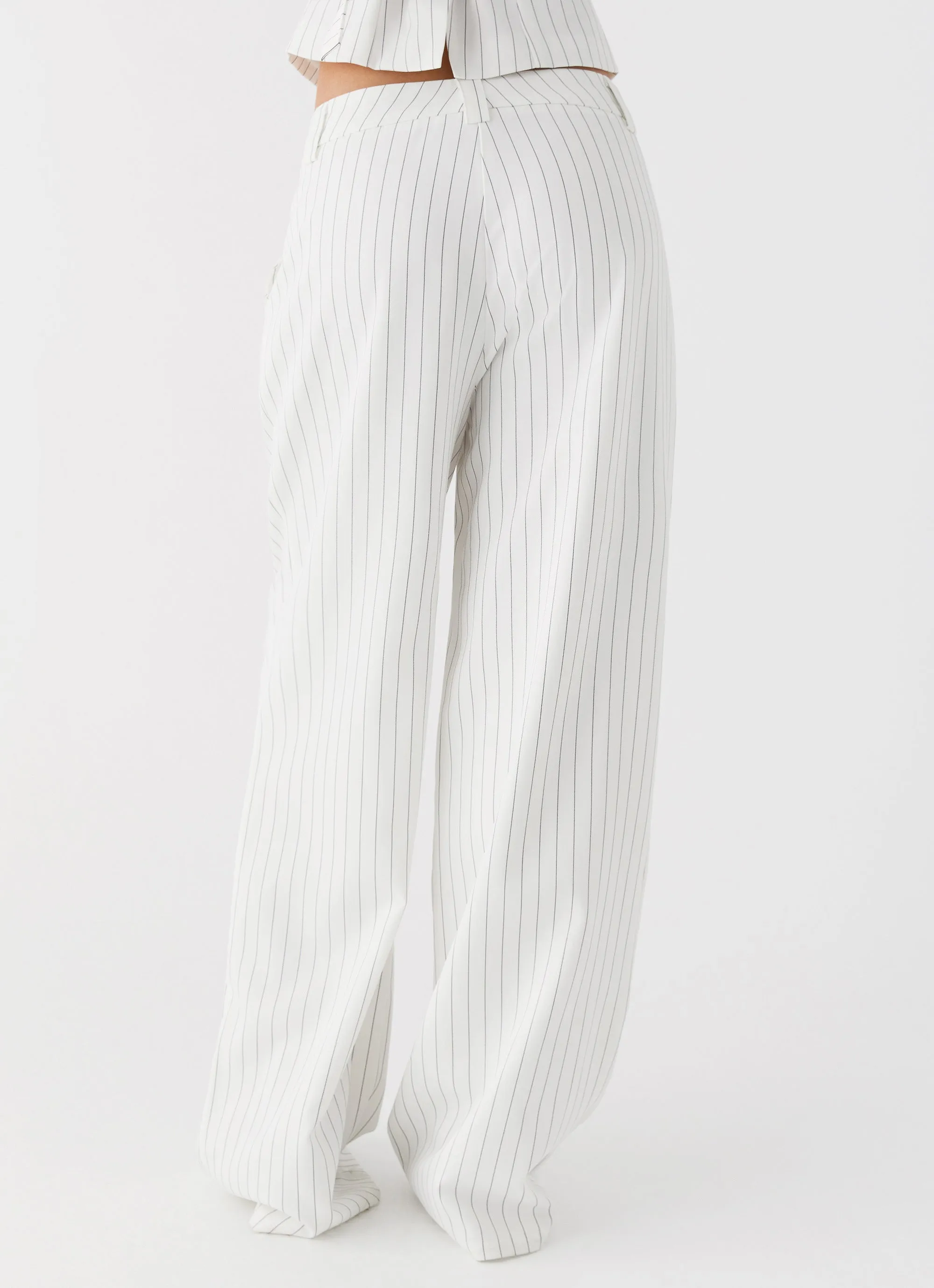 Midnight City Suit Pants - White Pinstripe