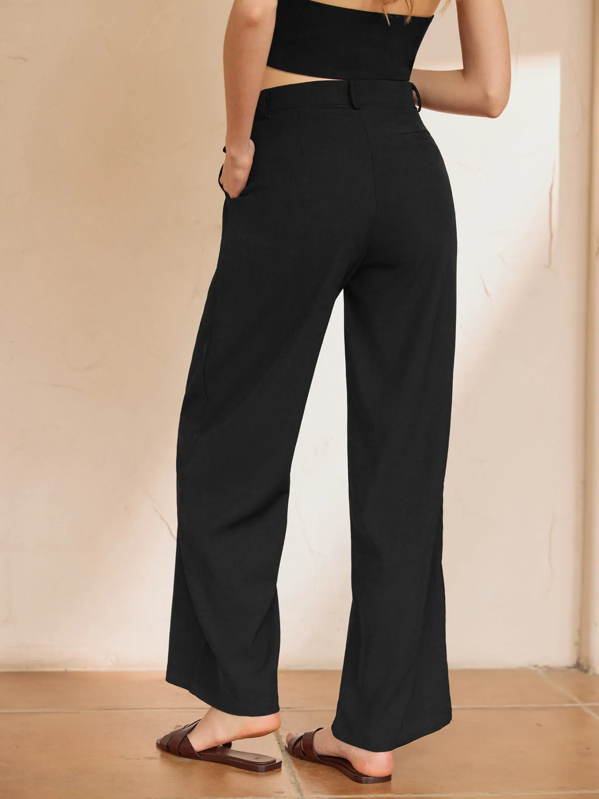 Minimalism Tailored Graceful Straight Leg Pants