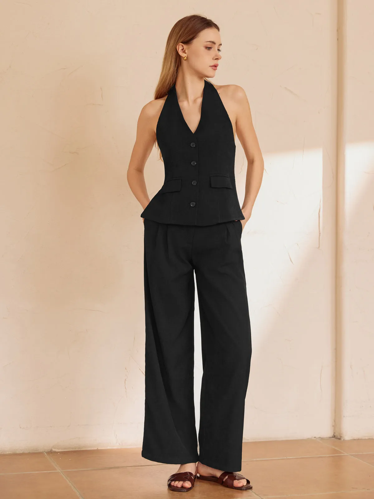 Minimalism Tailored Graceful Straight Leg Pants