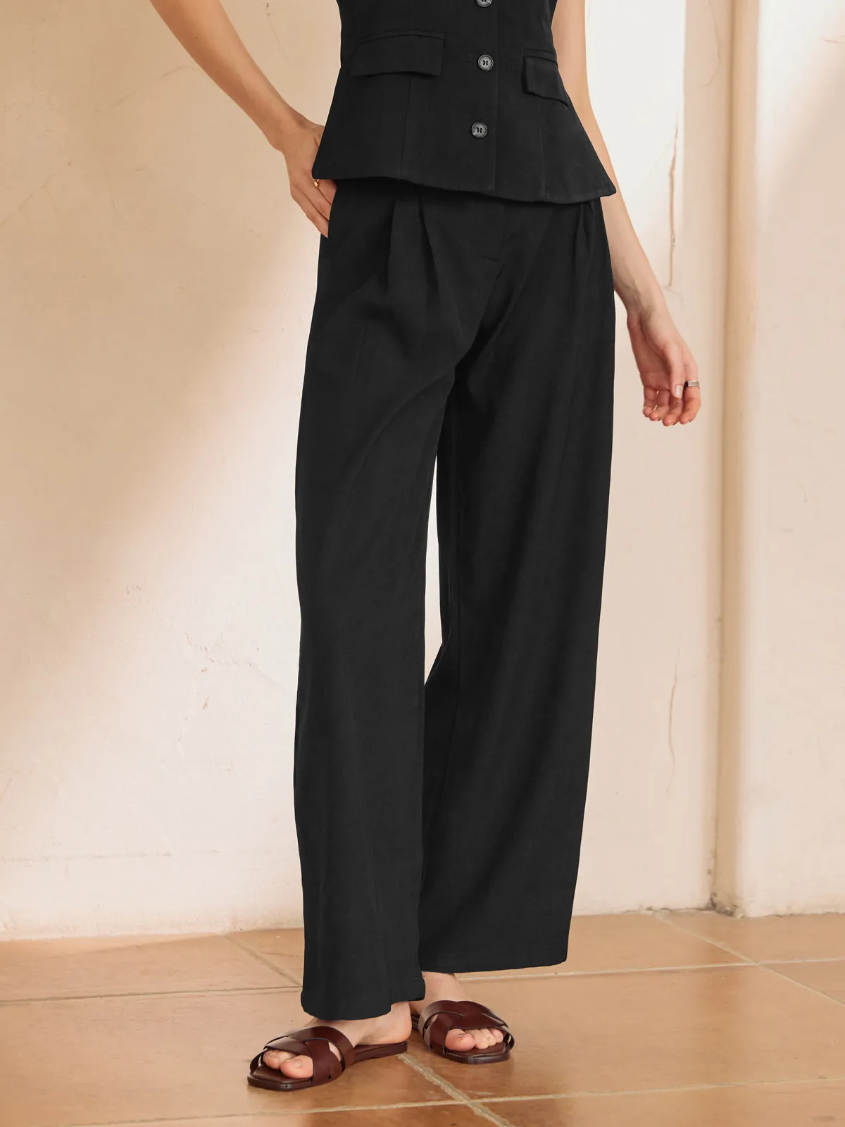 Minimalism Tailored Graceful Straight Leg Pants