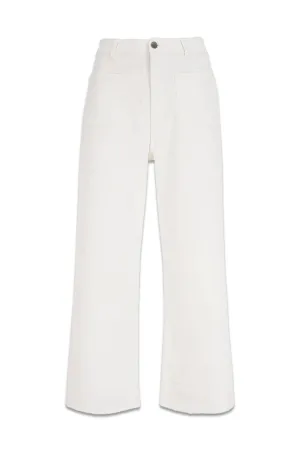 Monroe White Crop Wide Jeans