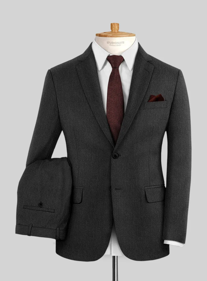 Napolean English Dark Charcoal Wool Suit