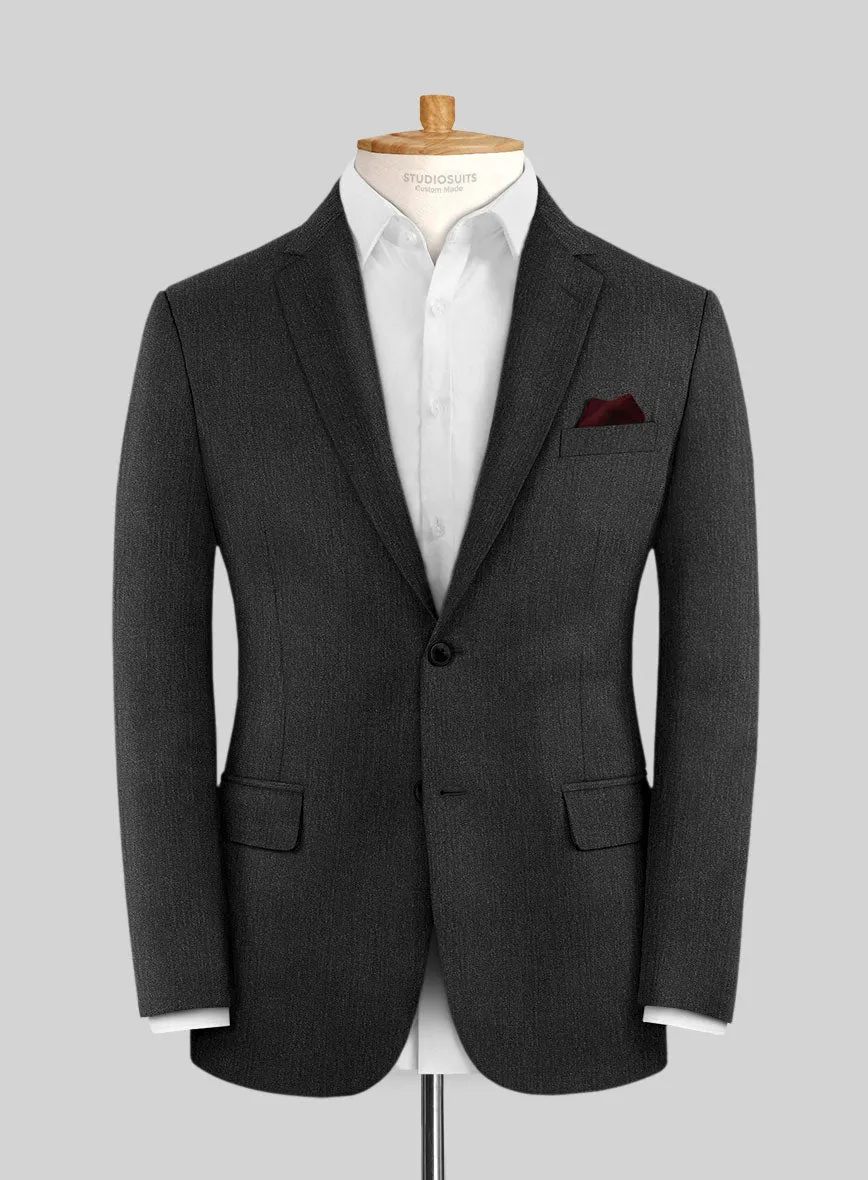 Napolean English Dark Charcoal Wool Suit