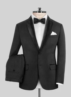 Napolean English Dark Charcoal Wool Tuxedo Suit