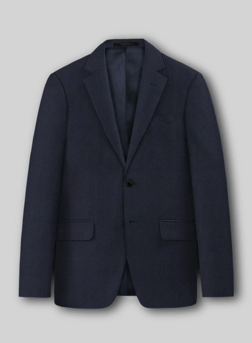 Napolean Imperial Blue Herringbone Wool Suit