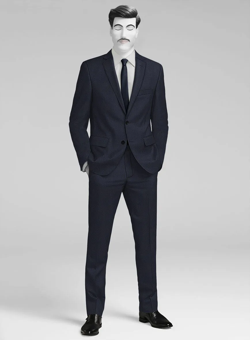 Napolean Imperial Blue Herringbone Wool Suit