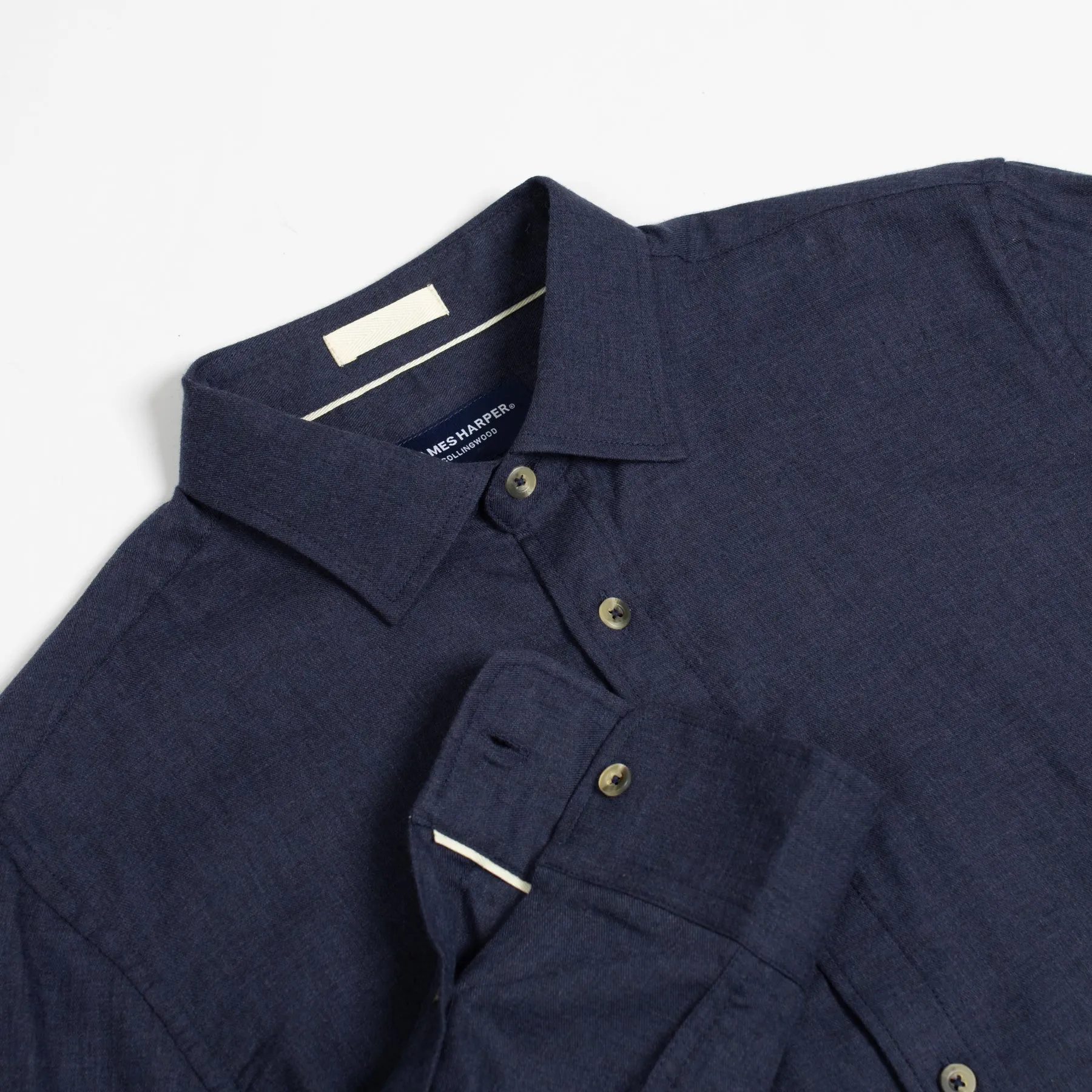 Navy Flannel Cotton Marle Shirt