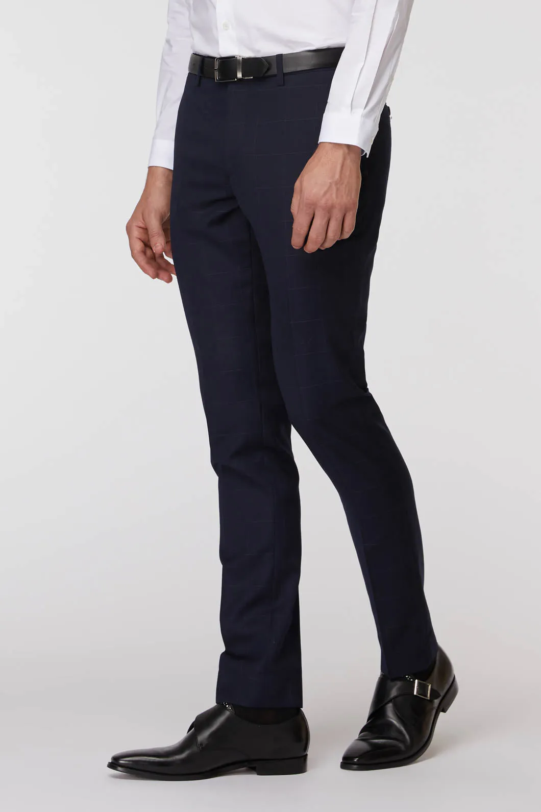 Navy Windowpane Suit Pant