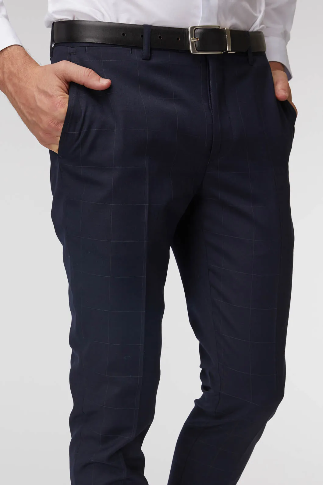 Navy Windowpane Suit Pant